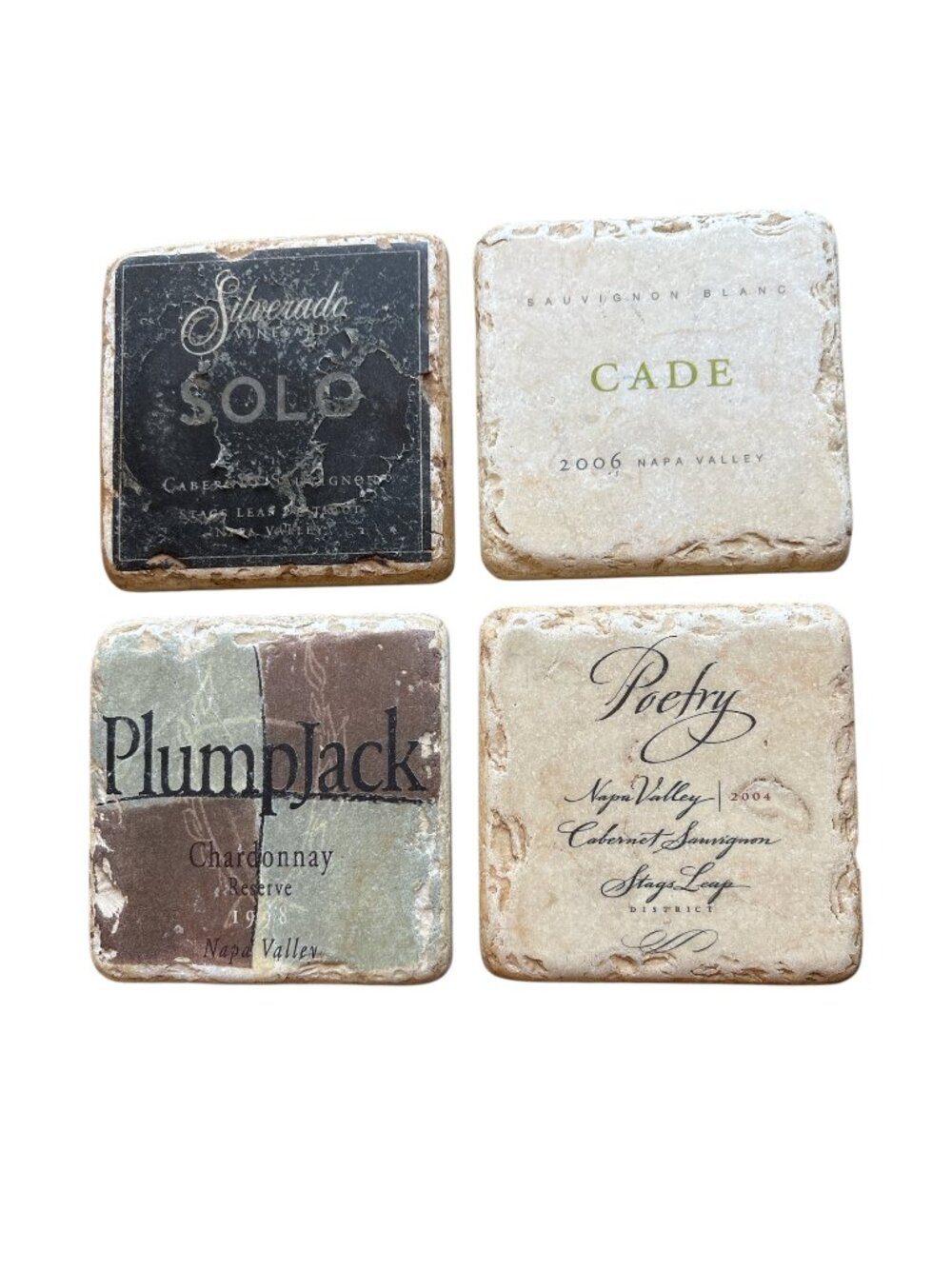 Vintage California Wine Coasters - Set of 4